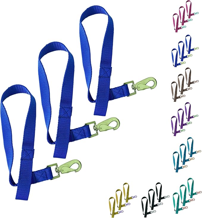 Majestic Ally Pack of 3 Horse Bucket Strap Hangers – Practical and Easy Design for Indoor or Outdoor Use -Set of 3,-1"x22"