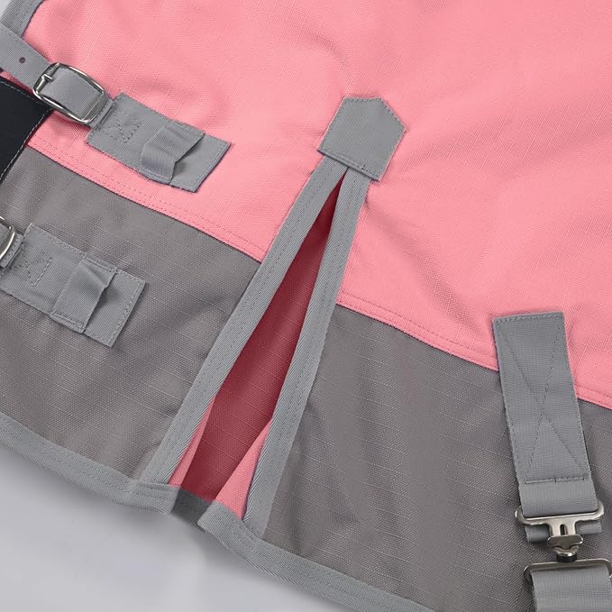 Mini Horse/Pony/Foal/Miniature Size 36"-51" Lightweight Waterproof & Breathable 1200 Denier Turnout Blanket with No Filling Pink 48"