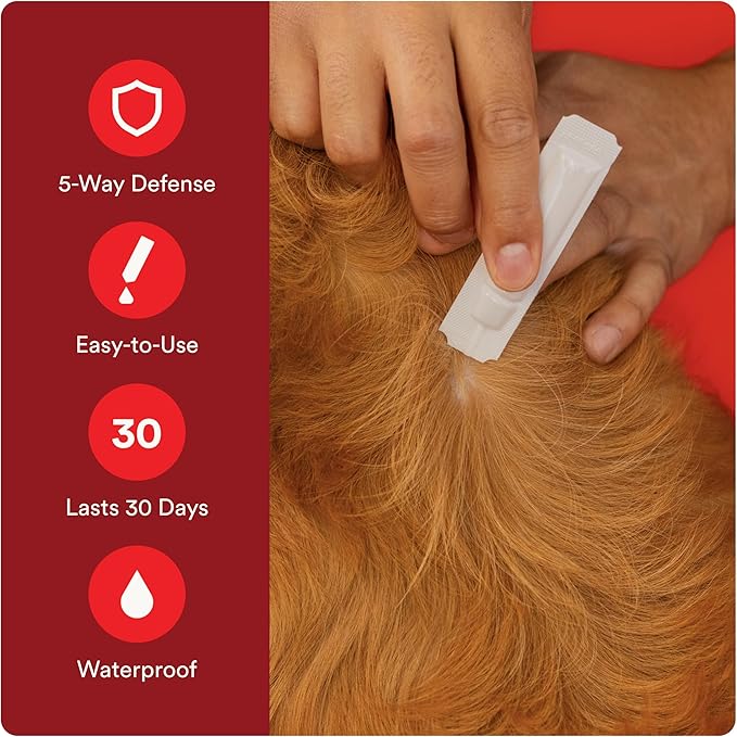 Ultra Flea and Tick Prevention for Dogs - Dog and Puppy Treatment and Control - Mosquito Repellent - Medium, Fast Acting Waterproof Topical Drops, 6 Month Supply