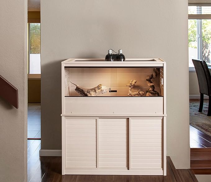 New Age Pet ECOFLEX Large Reptile Enclosure with Matching Cabinet Stand Set in Maple