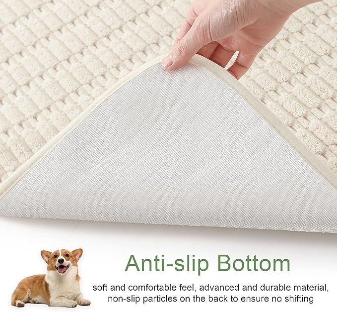 Washable Pee Pads for Dogs, 2 Pack Reusable Puppy Pads Dog Pads, Non-Slip Dog Pee Pads, Leakproof Pet Pee Pads Wee Wee Pads for Dogs. (Cream White, 24"x36"(Pack of 2))