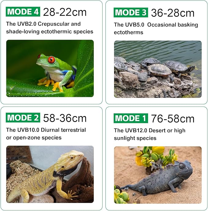 UVB Light for Reptiles with Dimming UVA UVB Reptile Light Fixture with Timer LED UVB Bulb for Bearded Dragon Gecko Turtle Chameleon Lizard Snake Adjustable Brightness Reptile Tank Accessories 6W Grey