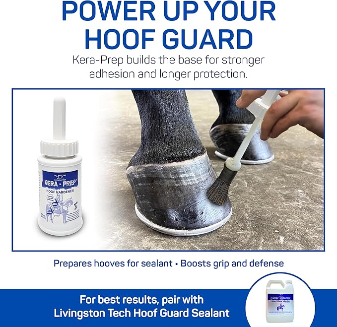 Kera Prep Hoof Hardener for Horses – Targeted Horse Hoof Care to Reinforce Hoof Structure at the Molecular Level – Repels Moisture, Restores Elasticity & Preps for Sealant – Ideal for Wet Conditions