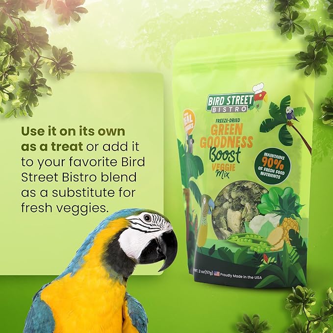 Bird Street Bistro Parrot Food - Parakeet & Cockatiel Food - Cooks in 3-15 min with Natural & Organic Grains, Legumes, Non-GMO Fruits, Vegetables & Health Spices