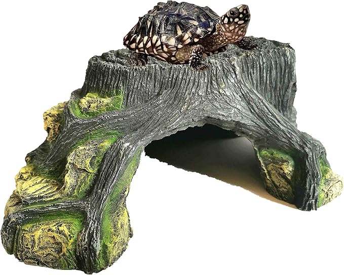 Heavy 2.9 Pounds Reptile Hide Snake Hide for Bearded Dragon Gecko Lizard Baby Ball Python Little Turtle Tortoise Use 10"×8.5"×4",Aquarium Decor for Betta Fish,Shrimp,Spider,Scorpion,Frog,Hermit Crab