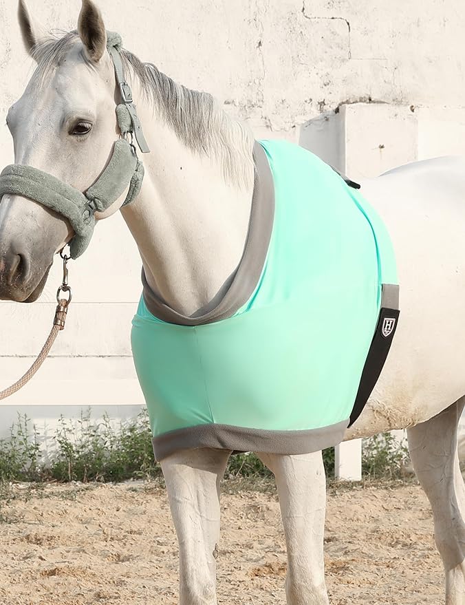 Harrison Howard Horse Shoulder Guard Thick Stretchy with Inner Soft Fleece Lining Adding Comfort Prevents Chafing Summer Mint L