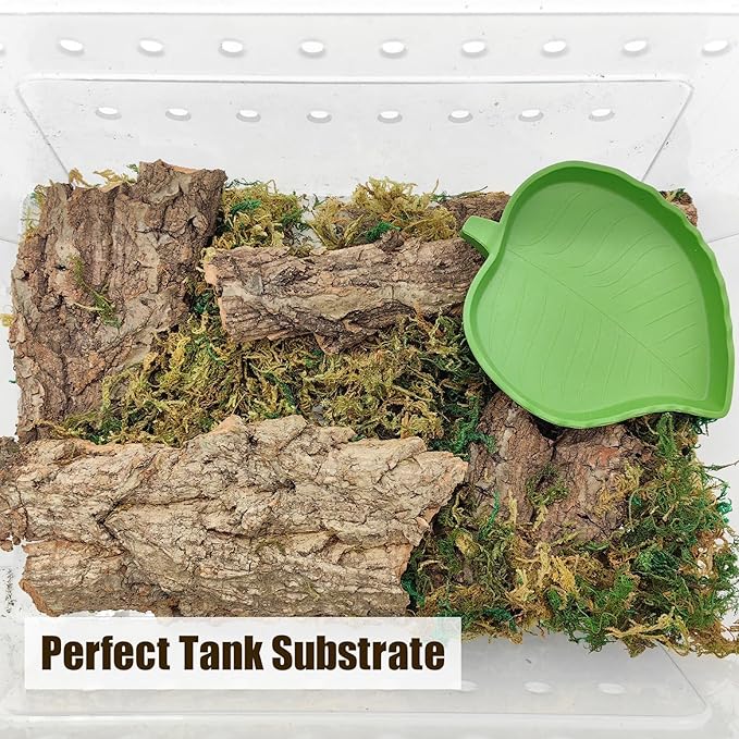 VCEPJH Reptile Bark Bedding,1 LB Natural Cork Bark for Reptiles Flat Cork Wood Terrarium Substrate Tank Supplies for Snake Spiders Bearded Dragons Hermit Crabs Geckos