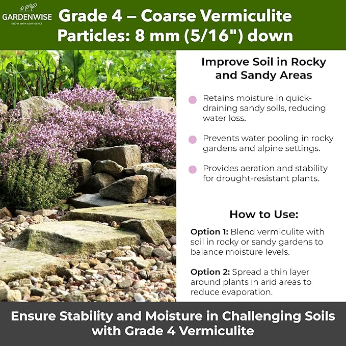 Organic Coarse Vermiculite for Indoor Gardening Plants and Mushrooms – Enhances Soil Aeration, Seed Germination, Rooting Cuttings – Small Packages and Bulk (Vermiculite Grade 4 – Coarse, 15 quarts)
