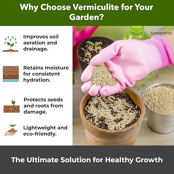 Organic Fine Vermiculite for Indoor Gardening Plants and Mushrooms – Enhances Soil Aeration, Seed Germination, Rooting Cuttings – Small Packages and Bulk (Vermiculite Grade 2 – Fine, 3 qt)