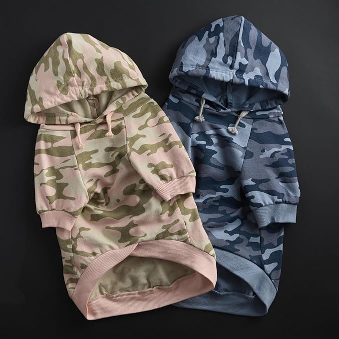Rocky – The Orginal Lightweight Hooded TEE 100% Organic Cotton Dog Hoodie Pet Coat Sweater for Small, Medium, Large Dogs, Pink Camo, Medium