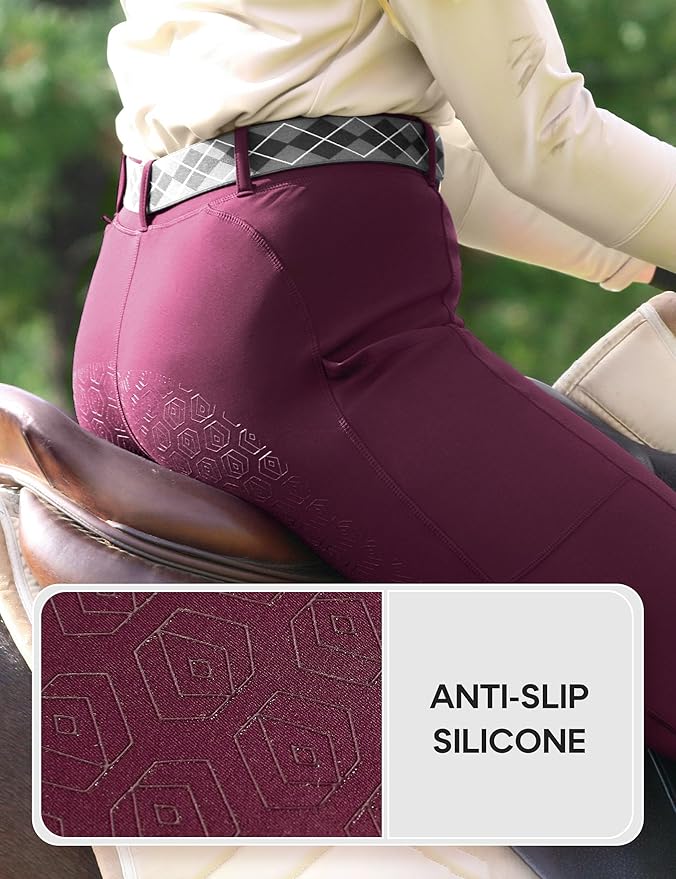 FitsT4 Sports Women's Fleece Lined Bootcut Horse Riding Pants Winter Full Seat Riding Tights with Pockets Equestrian Breeches