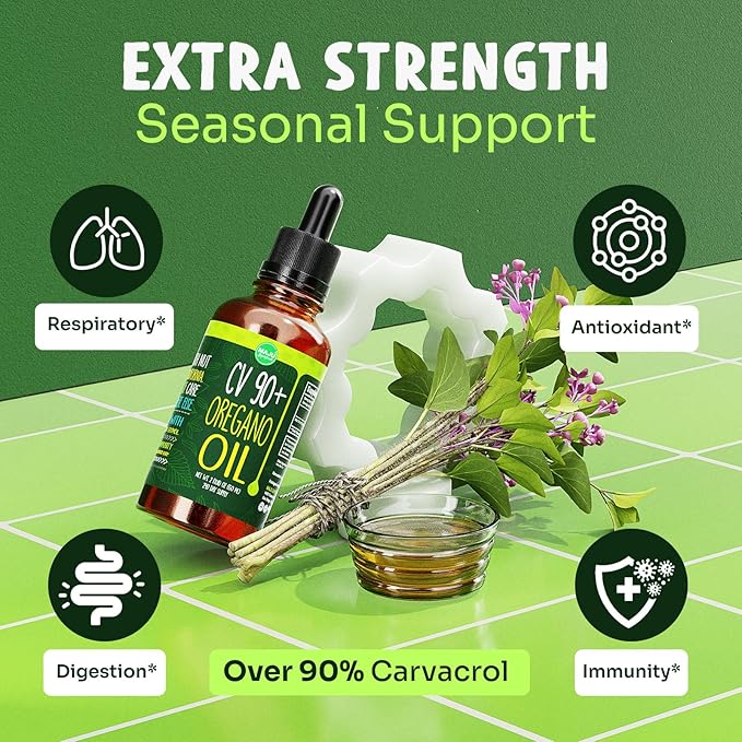 MAJU Oregano Oil Drops - Potent 90%+ Carvacrol (2 fl Oz) Wild Mediterranean Essential Liquid, Aceite de Oregano, Immune and Seasonal Support (3-Pack)