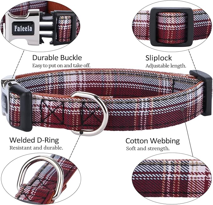 Faleela Soft &Comfy Bowtie Dog Collar,Detachable and Adjustable Bow Tie Collar,for Small Medium Large Pet (Red and White, Small (Pack of 1))