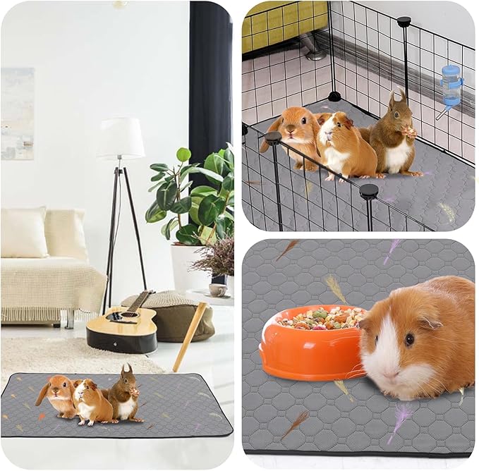2Pcs Guinea Pig Cage Liners,Guinea Pig Fleece Cage Liners28''X28'' Super Absorbent Washable Pee Pads Reusable for Rabbit Hamster Chinchilla