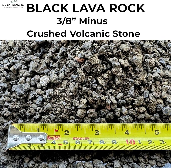Lava Rocks for Plants (3/8’’ Minus), Natural Black Lava Rocks, Succulent & Terrarium Horticultural Volcanic Rock, Drainage for Potted Plants, Made in USA (1 qt - 2 lbs)