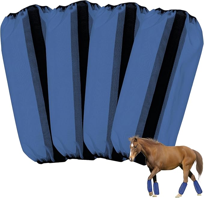 Mesh Fly Boots Horse Fly Boots Mesh Fly Wraps Leg Guard for Horse Set of 4