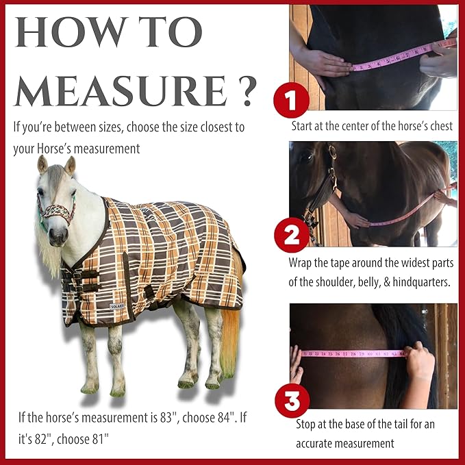 Jeffers Pony Poppins Solaris 1200 Denier Turnout Blanket Brown & Cream Plaid 45" - Waterproof, Breathable Horse Blanket with 0 gram Polyfill, No Insulation, Ideal Protection for Wind & Rain,