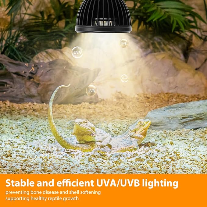 UVB Light for Reptiles, UVB Bulb 5W 5.0 UVB LED Lamp, Reptile Light Bulb, Provide Sufficient UVB Exposure for Tropical Spices-Not Heat Lamp