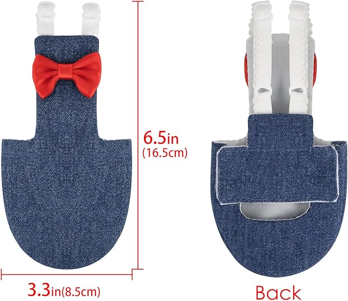 Parrot Clothes - Parrot Diaper & Harness with Adjustable Straps & Elastic Training Rope (1PCS, Denim Blue, L-Code)