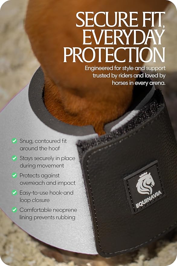 Equinavia Toki Bell Boots for Horses | Neoprene Overreach Boots - White - L