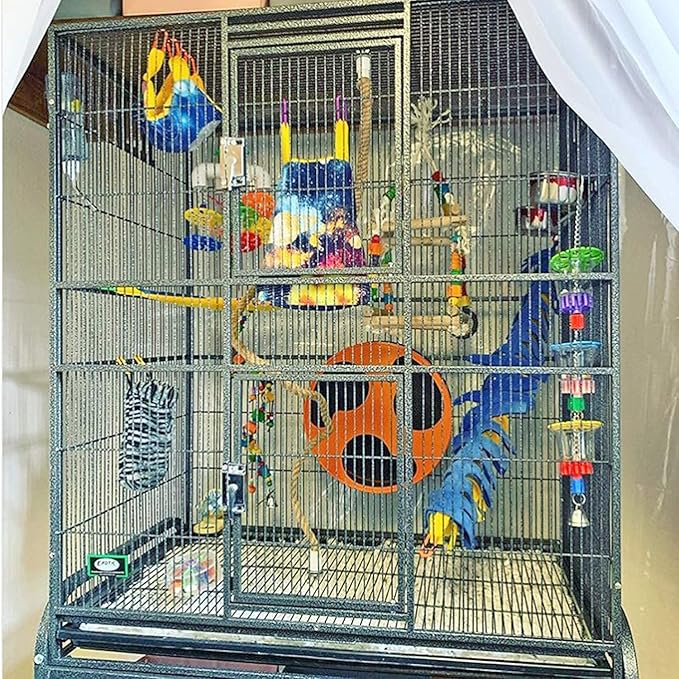 Brisbane Cage (Black) - Large Spacious Durable Metal Cage - for Sugar Gliders, Chinchillas, Squirrels, Ferrets & Other Small Pets