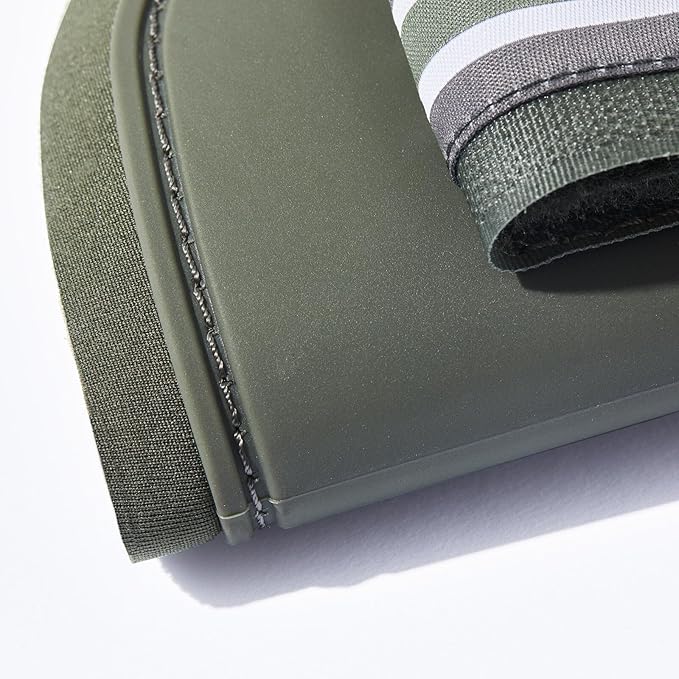 HORZE Adepto Open Front Tendon Boots | Durable Shell with Neoprene Lining - Beetle Khaki Green - Horse