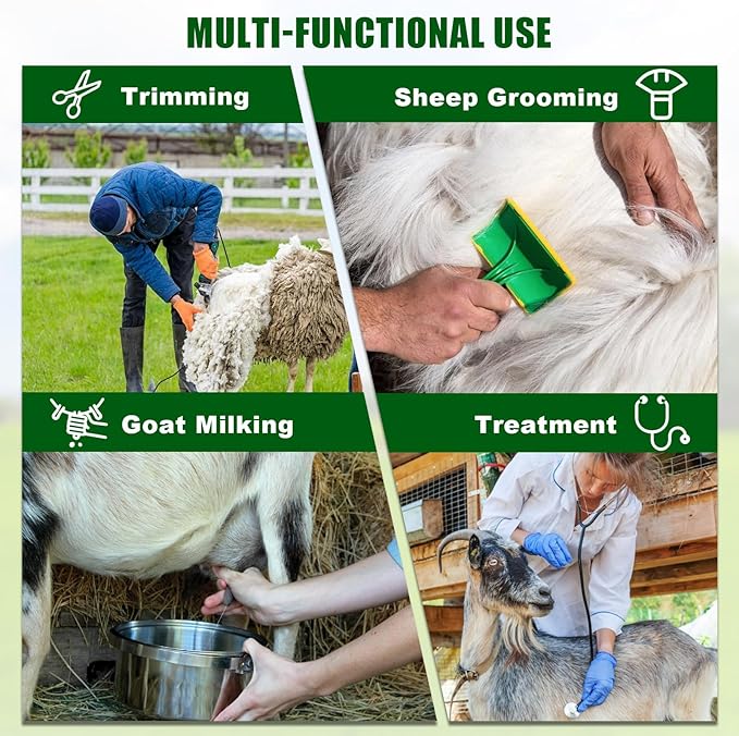 Livestock Stand 9.8 inch Height Adjustable, Goat Stand 5.9 inch Length Adjustable，Metal Livestock Stand Attachment Nose Loop Headpiece, Trimming Stand for Goat & Sheep.