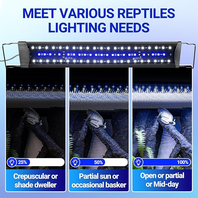 REPTI ZOO UVB Reptile Light with Dimming | 28 inch UVB LED Light Bulb for Reptile | 12W 10.0 UVB Lamp for Bearded Dragon Gecko Chameleon Frog | Reptile Light Bar Fixture with Controller