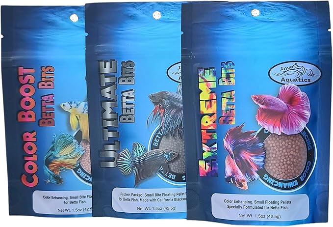 Betta Bits Variety Pack - 3 Different Betta Foods - Extreme Color, Ultimate & Color Boost!