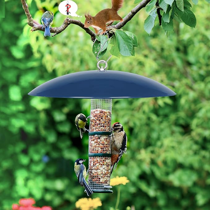 Bird Feeder Dome Guard,Squirrel Baffle for Hanging Feeder,13-Inch Cover for Shepherd's Hook in The Outdoors (Blue), 1 Pack