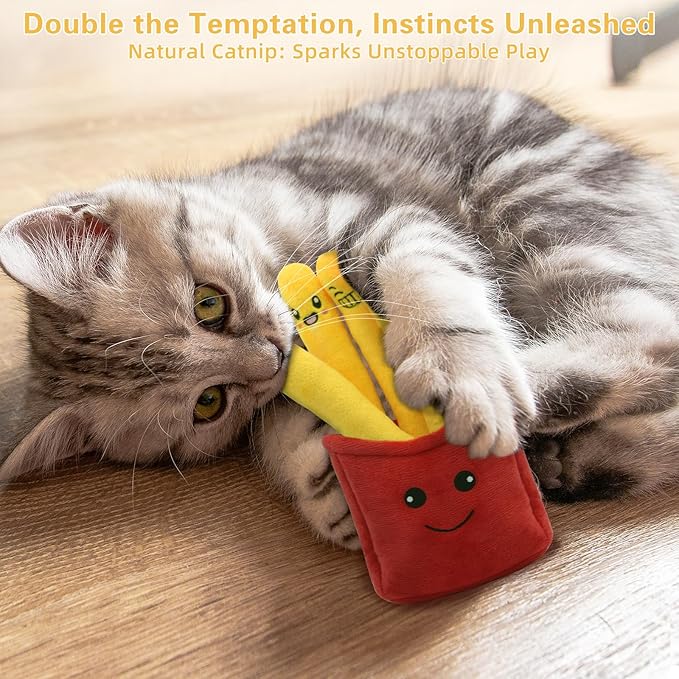 6 Pack Catnip Toys for Cats, Funny Cat Kicker Toys Filled with Organic Catnip, Interactive Kitten Teething Chew for Indoor Kitty Birthday