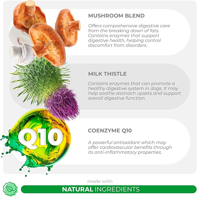 Mushroom Complex for Dogs - 90 Soft Chews - Turkey Tail Mushroom - Immune, Joint, Digestive, and Liver Support with Milk Thistle