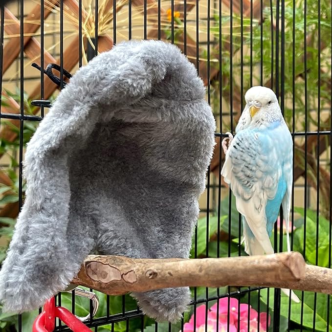 Comfort Corner Fleece Bird Blanket Parrot Cage Snuggle Hut Warm Bird Nest House Bed Hanging Hammock Toy for Parakeet Cockatiel Pigeon Small Animals Shelter Plush Bedding(Size S)