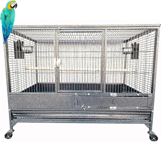 Extra Large Heavy Duty Single Stackers Breeding Breeder Parrot Amazon African Grey Aviary Bird Flight Cage Side Doors with Rolling Wheels 36" L x 24" W x 30" H