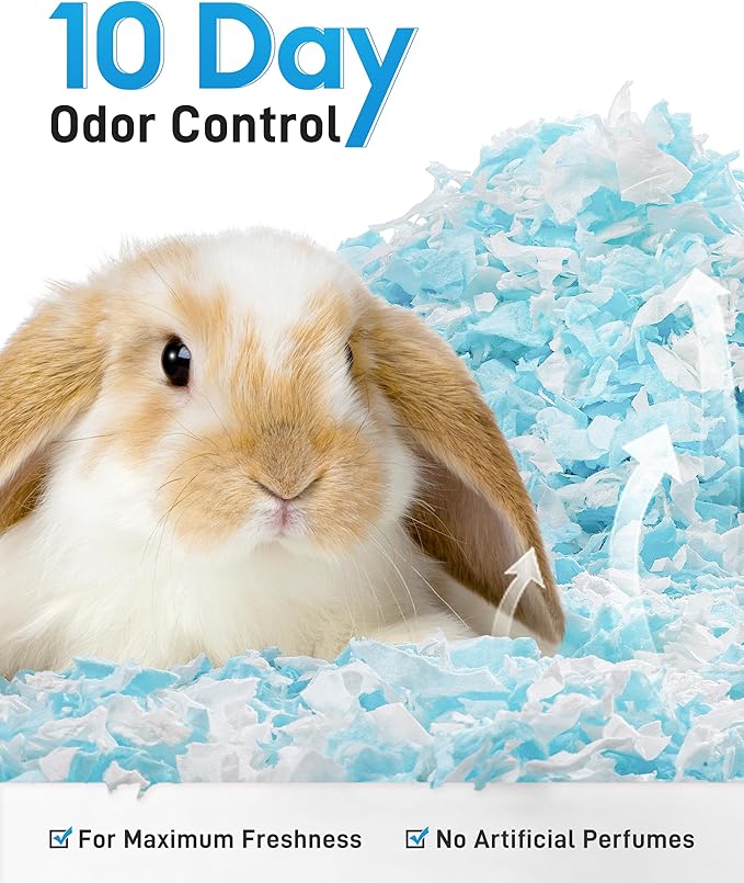 BUCATSTATE Hamster Bedding 101L, 99% Dust-Free Guinea Pig Bedding Odor Control Paper Bedding, Cozy Small Animal Bedding for Rabbit Rat Syrian Dwarf Hamsters Gerbils (Blue)