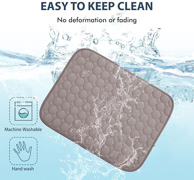 MICROCOSMOS Summer Cooling Mat & Sleeping Pad- Water Absorption Top, Materials Safe, Easy Carry, EZ Clean. Keep Cooling for Pets, Kids and Adults.(Brown, 24" x18")