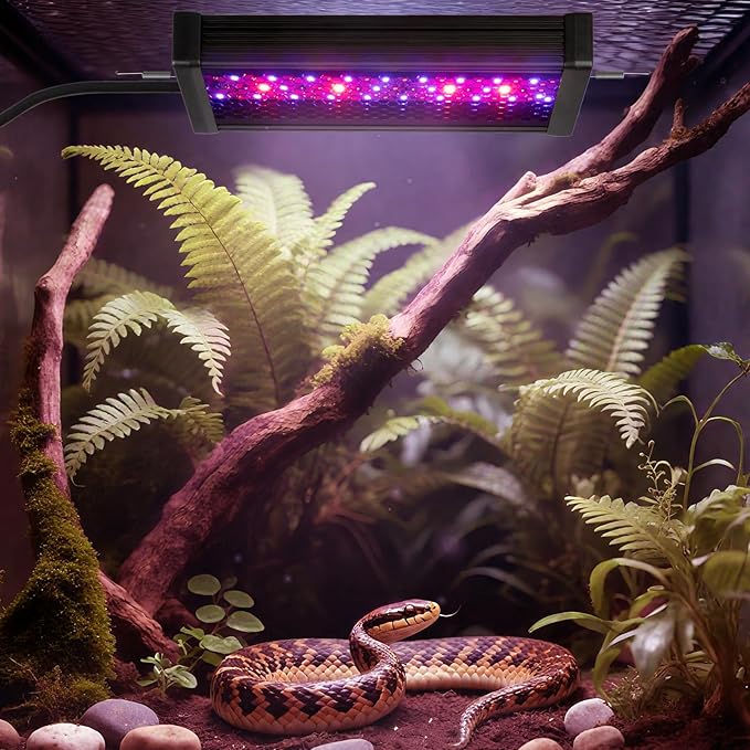UVB Light for Bearded Dragon,LED UVB Light for Reptiles,Dimmable Brightness 18W 10Inch Reptile UVB Heat Lamp for Chameleon,Turtles,Lizard,Tortoise,Gecko,Snake, Adjustable 6/10/12-Hour Cycles