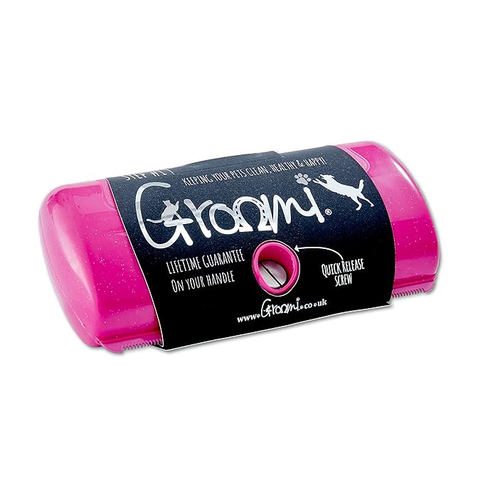 Groomi Tool - Deshedding and Grooming Brush for Pets: Cats, Dogs, and Horses - Professional Comb to Reduce Shedding (Pink)