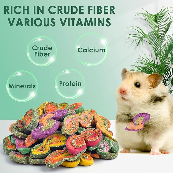 KATUMO Rabbit Chew Toys, Timothy Grass Treats Small Animal Molar Toys for Guinea Pig Hamster Bunny Chinchilla Gerbil, 150g / 5oz