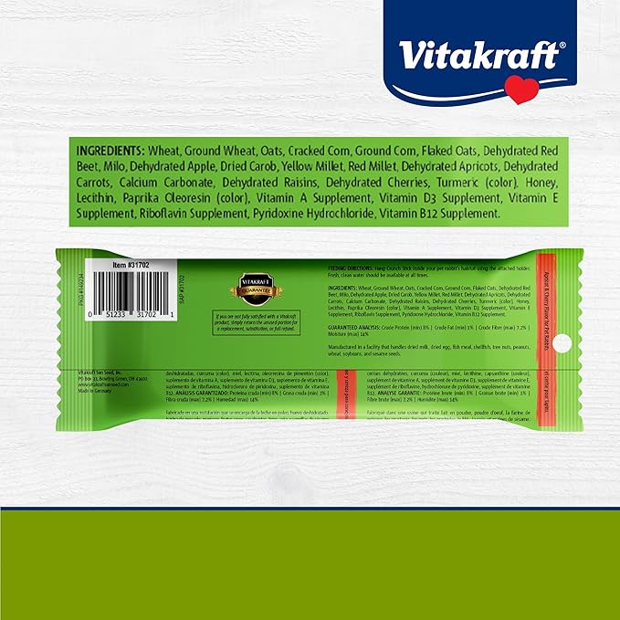 Vitakraft Rabbit Treat Stick - Apricot And Cherry - 3.5Oz