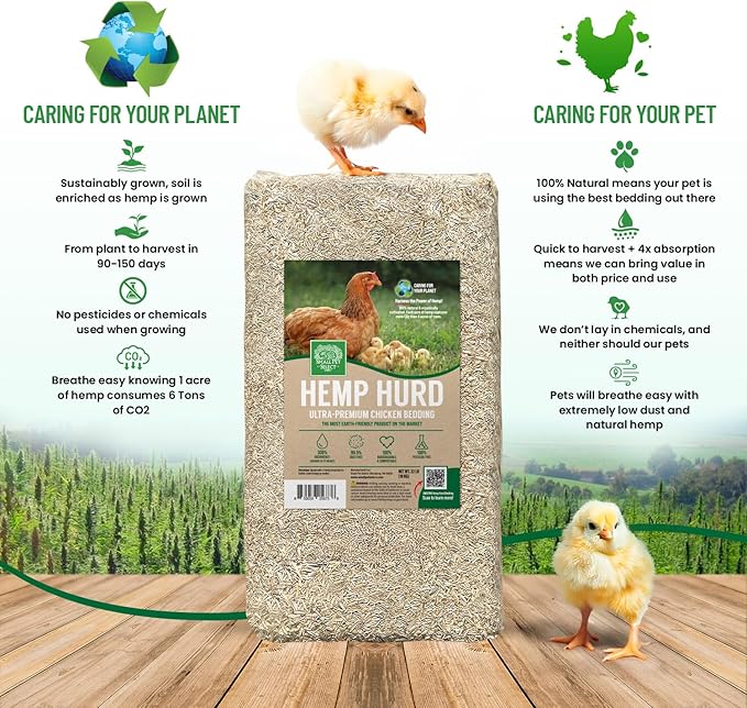 Small Pet Select - Jumbo - Hemp HURD Ultra-Premium Chicken Bedding, Biodegradable Chicken Coop Animal Bedding, Eco Friendly Odor Control, 36 lb (Two 18lb Bags)