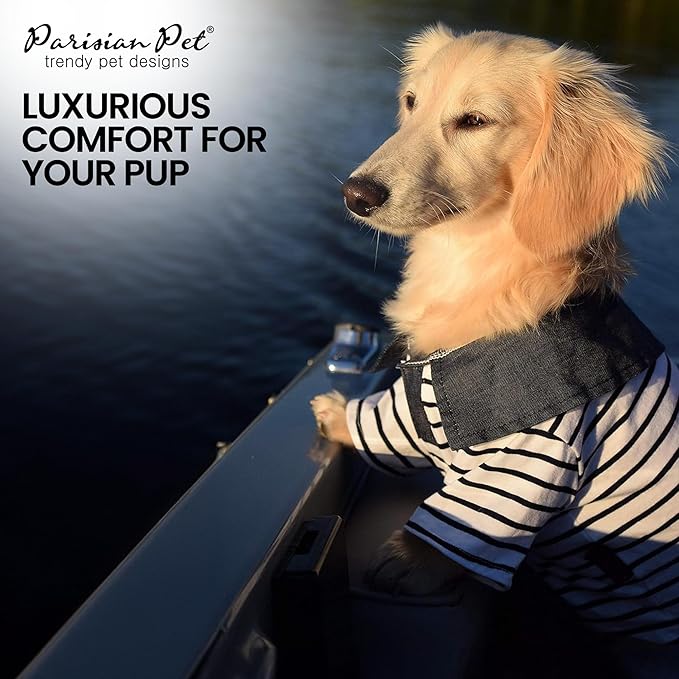 Parisian Pet Preppy Boy Polo Dog Shirt – Puppy Outfits – 100% Cotton Doggie Clothes – Cute Machine Washable Puppy Apparel - Dog Shirts for Large Dogs 2XL