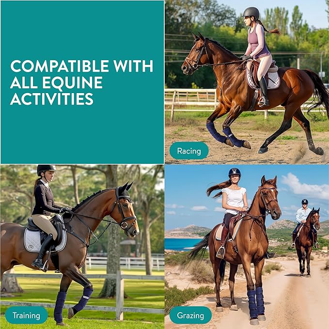 Navaris Horse Cooling Leg Wraps - Robust and Durable Cool Ice Boots for Horses - Freezer Boots Above Hoof - One Size Wrap Fits All - Standing Leg Cooler for Sport or Polo - 2 Pack