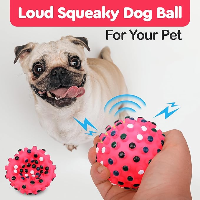 SPOT Vinyl Gumdrop Ball Dog Toy with Squeaker - Colorful and Interactive Dog Chew Toy, Floats in Water, Made from Durable, Non-Toxic Natural Rubber, Great for Dogs and Puppies, 5in, Assorted Colors