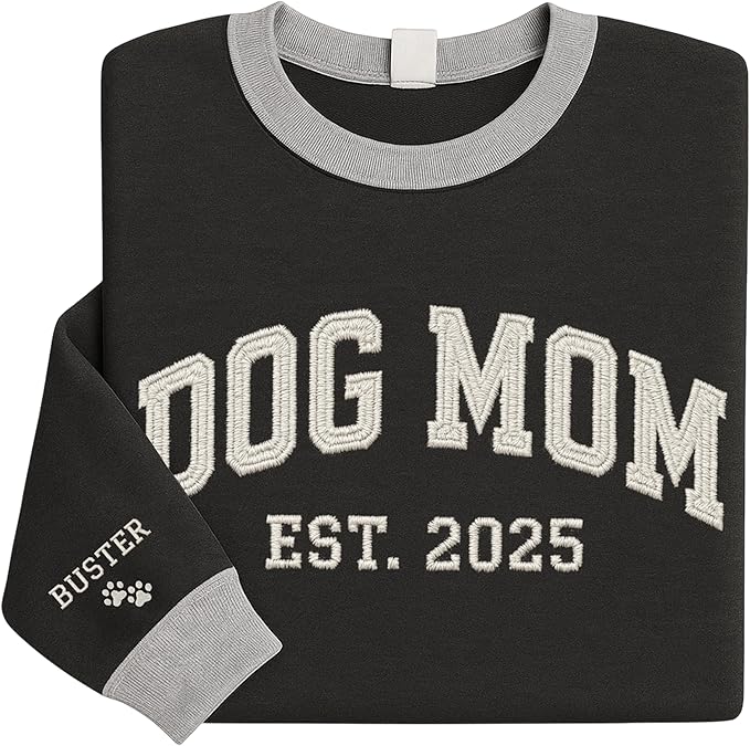 NAZENTI Personalized Dog Sweatshirt, Custom Photo Shirts, Dog Embroidered Shirt for Women, Men, Pet Lovers Gifts, Mom Gift