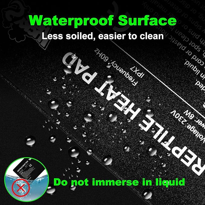 LUCKY HERP Reptile Heat Pad 8x12 Inch 16w, Under Tank Terrarium Heating Pad with Adjust Knob, Reptile Heat Mat for Turtle, Lizard, Hermit Crab, Frog, Snake