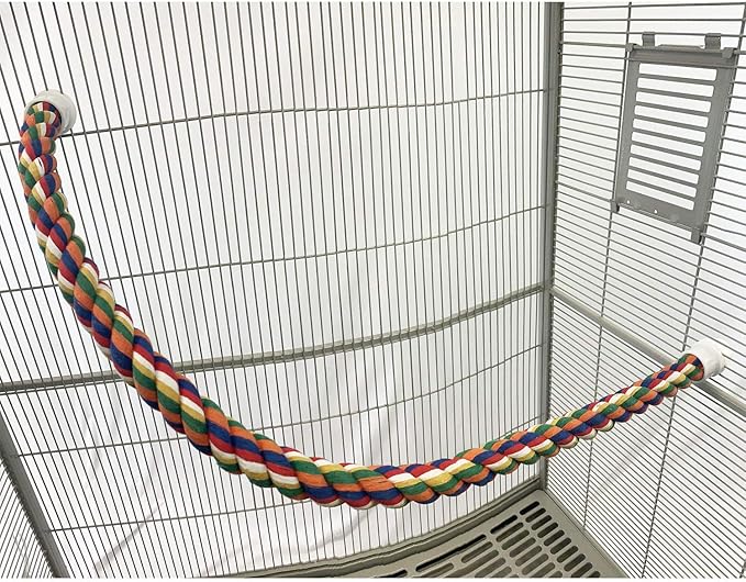 34 Inch Flex Rope (Large) - Bendable Fun Climbing Perch Cage Accessory Toy - Sugar Gliders, Squirrels, Degus, Marmosets, Monkeys, Parrots, Birds, Rats & Other Small Animals (Pack of 2)