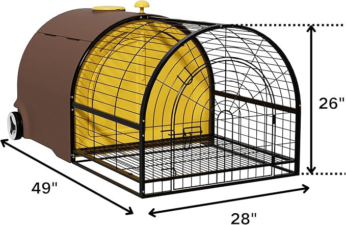 Durable Plastic Rabbit Hutch Bunny Cage Indoor Outdoor Guinea Pig Cage with Waterproof Shell, Easy Tray, Separable Hutch, Revolving Doors, Smooth Wheels