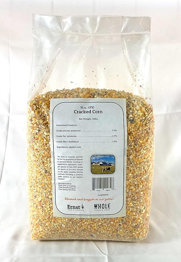 Ernst Grain Cracked Corn, Non-GMO – Perfect Feed for Ducks, Squirrels, Chickens, Ducks, Deer, Rabbits, Geese, and More! (10 lb)