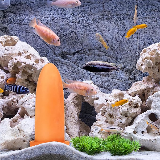 POPETPOP Pottery Clay Discus Breeding Cone: Discus Fish Breeding Cone - Hide Away Caves with Stainless Steel Mesh Cover for Aquarium Landscape Decoration